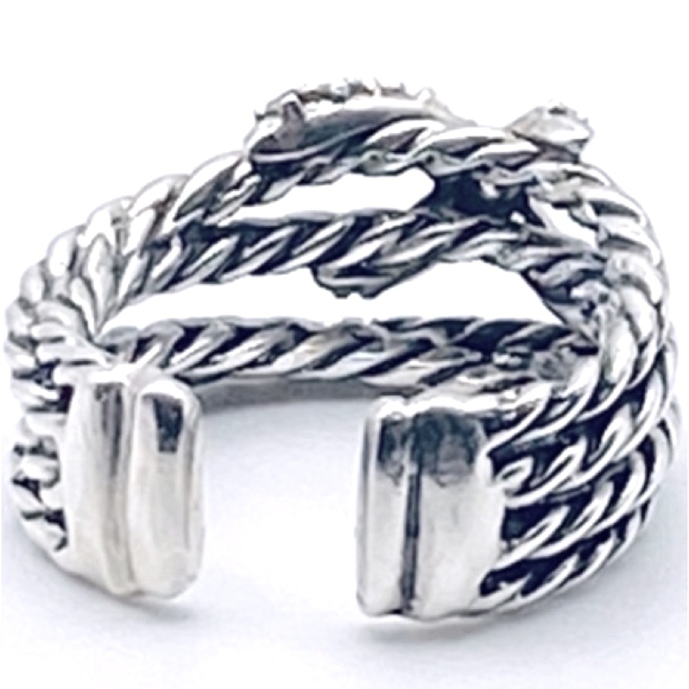 David Yurman Single X Crossover Ring W/Diamonds - Picture 7 of 10
